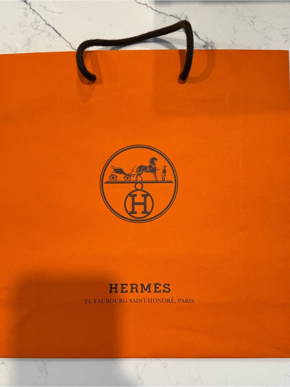 Hermes original Luxury paper Shopping Bag — Signature Logo